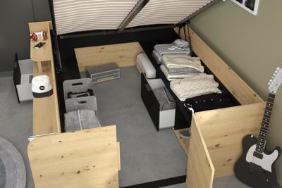 Vyvýšená postel s prostorem Travel