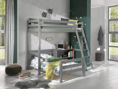 Patrová postel Pino v elegantním šedém odstínu