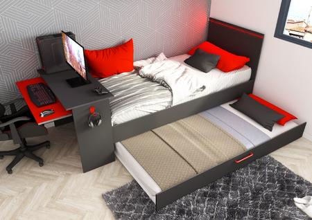 Multifunkční postel se stolem pro dva On - line Zone black
