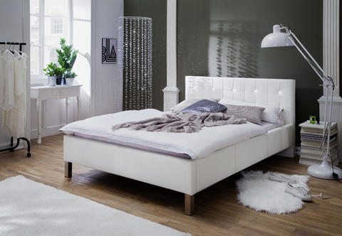 Čalouněná postel bílá Swarovski - limitovaná edice