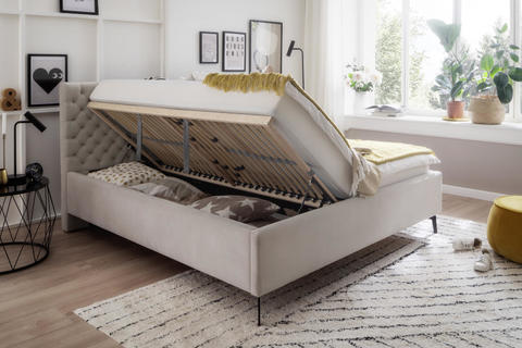 Čalouněná postel s prostorem 160 Lemon beige