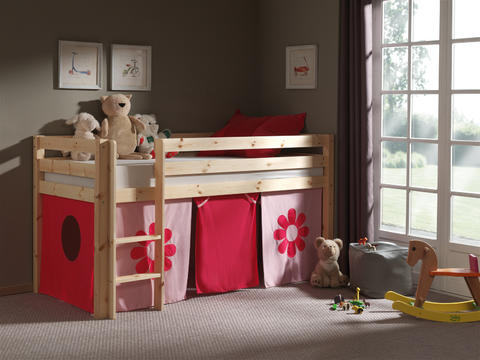 Dětská postel z masivu s textilií Pino TX70073