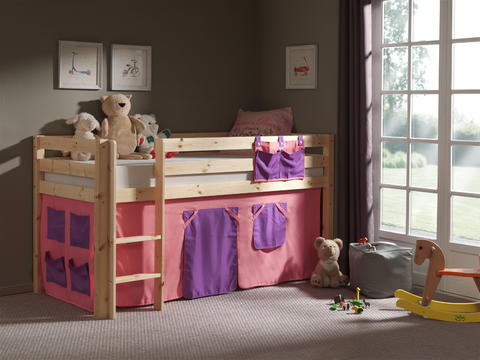 Dětská postel z masivu s textilií Pino TX70074