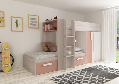 Patrová postel s prostorem 90x200 Bo1  - Antique pink, cascina