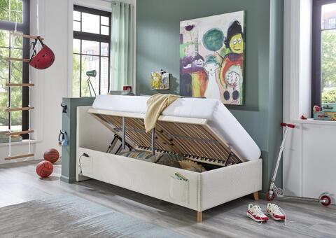 Čalouněná dětská postel s prostorem 120 - Coll cream