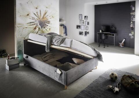 Čalouněná dětská postel s prostorem 120 - Coll antracit