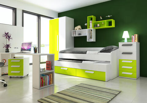 Dětská postel s přistýlkou B green - limitovaná edice