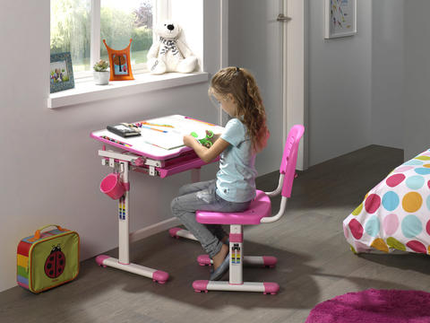 Rostoucí psací stůl se židlí Comfort - růžový