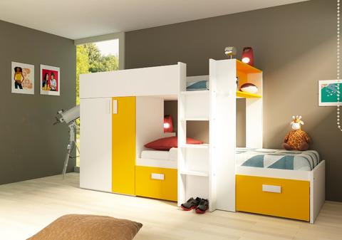 Patrová postel pro dvě děti Bo3 yellow - limitovaná edice