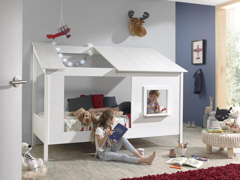 Dětská postel ve tvaru domečku s okýnkem House - white