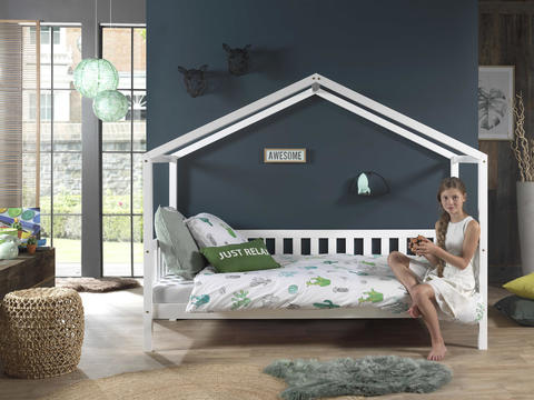 Dětská postel ve tvaru domečku děti Dallas white