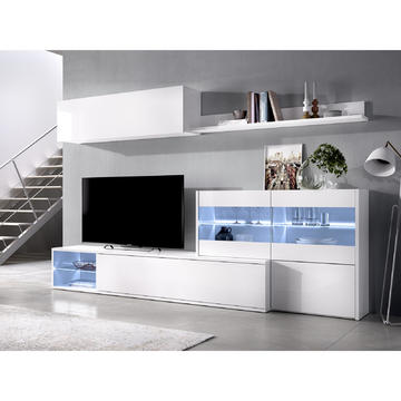 Obývací stěna, dva způsoby sestavení Uma glossy white