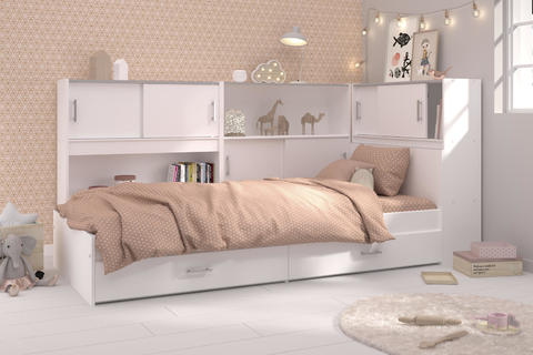 Dětská postel snoop 90x200 se třemi nádstavci pro holku