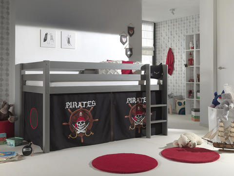 Dětská postel z masívu Pirát - Pino grey