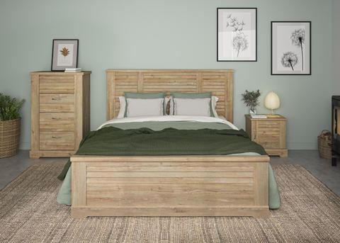 Manželská postel v country designu Thelma medium, light oak