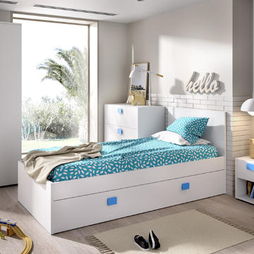 Dětská postel s přistýlkou Chic, white-blue