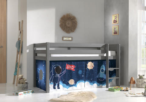 Dětská postel z masívu Space - Pino grey