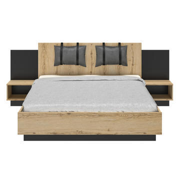 Manželská postel s nočními stolky a polštáři Mimizan