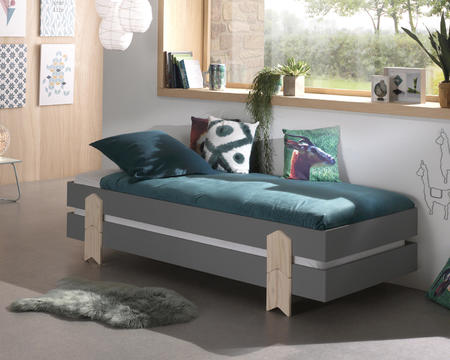 Dvě dětské postele Modulo - Arrow grey