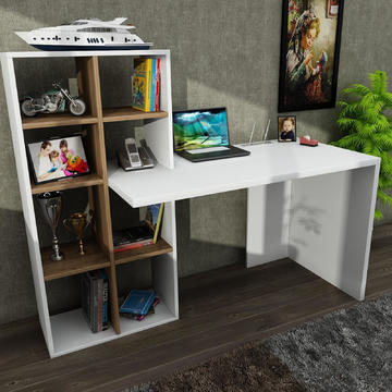 Moderní psací stůl s regálem Win-White