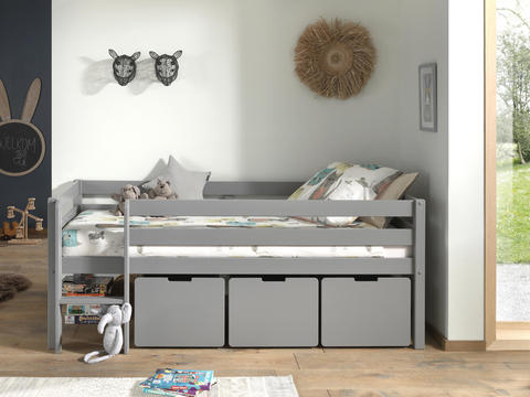 Dětská postel s hlubokými šuplíky Pino grey