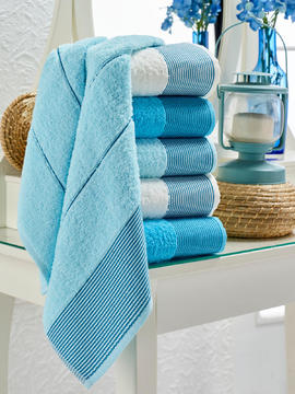 Sada ručníků v modrých tónech Fitili - 6 kusů