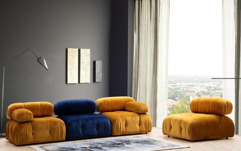 Čalouněný nábytek Bubbles - kolekce mustard, blue