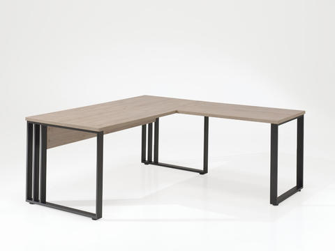Rohový psací stůl kovová konstrukce Rio spring oak medium