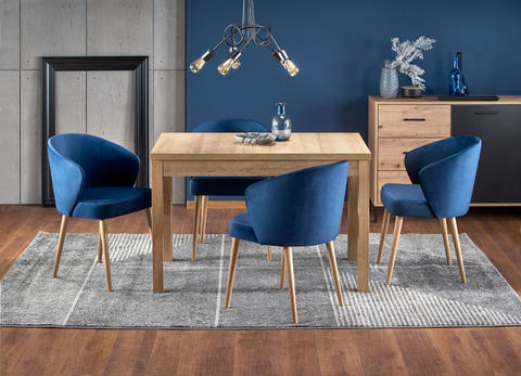 Jídelní sestava rozkládací stůl a čtyři židle Mirisi blue
