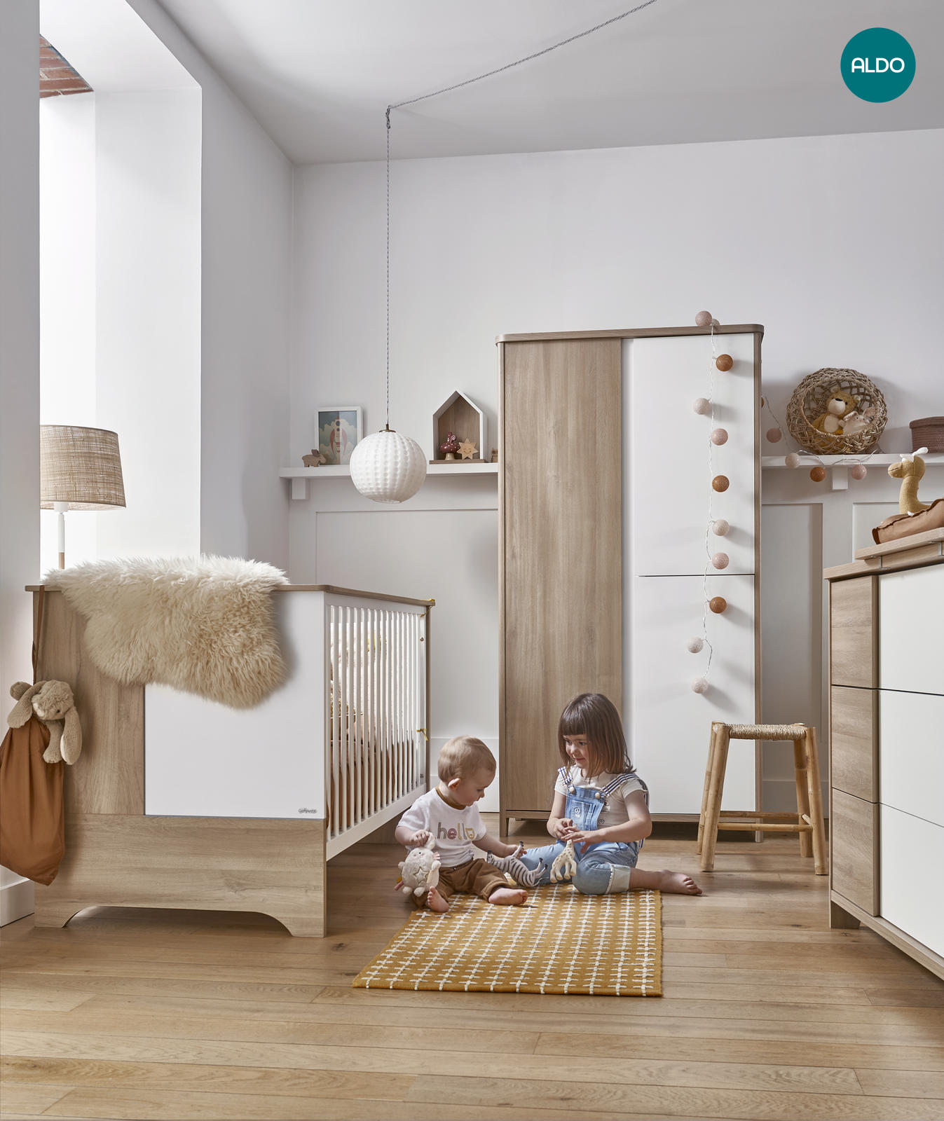 Designový dětský pokoj pro miminko i předškoláka Sacha oak