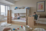 Jeden z návrhů dětského pokoje Shelter, ale rozmístění nábytku je už na vás