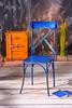 Rustikální jídelní židle Bistro modrá