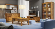 Rustikálním nábytkem můžete vybavit obývací pokoj