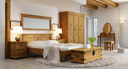 Rustikálním nábytkem můžete vybavit ložnici