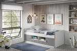 Klasická postel z kolekce Bonny v identickém šedém odstínu