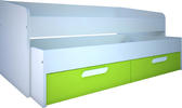 Dětská postel s přistýlkou zelená - bílá
