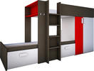 pro matrace 90x200 cm také patrová postel Bo3 s červenými prvky