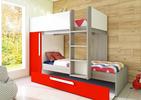 Patrová postel v červeném provedení v mnoha designech