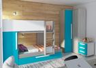 Dětský pokoj s patrovou postelí Bo7 - karib. modř, díly