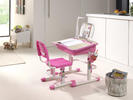 Rostoucí psací stůl pro prvňáčka Comfort - růžový Led