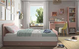 Studentská dívčí postel se šuplíkem 120x200 April - růžová