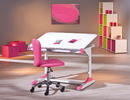 Dětská židle Pezzi a psací stůl Colorido tvoří praktickou dětskou sestavu pro holky