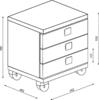 Noční stolek, kontejner k pc na pojezdech - šedý