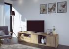 Prostorný, designový televizní stolek Frame oak