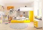 Patrová postel pro tři děti Bo7 - sunflower, white, molina oak