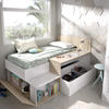 Multifunkční dětská postel s úložným prostorem, psacím stolem Mak