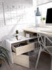 Designový psací stůl Rox glossy white, oak