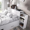 Designová postel s úložným prostorem Ely mat white