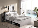 Designová postel v kontrastním spojení odstínů Ely graphite, white