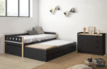 Dětská postel s přistýlkou a úložným prostorem Compte, light grey